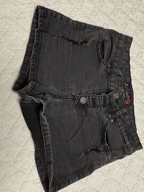 G by Guess Black Distressed Denim Jean Shorts